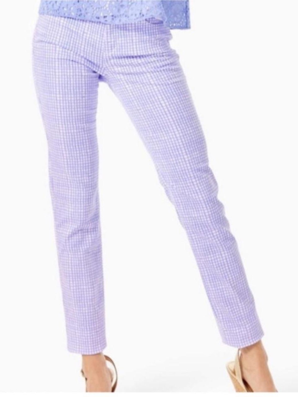 Lilly Pulitzer Women’s Size 0 Lavender Gingham Slim Ankle Pants